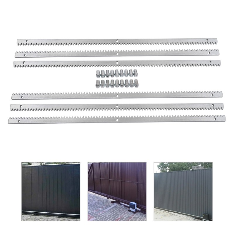 6pcs 1m Rails Steel Gear Slide Rack Track for Sliding Gate Opener max 2000KG USA