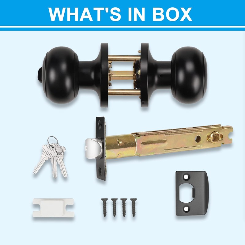 5" Backset Entry Door Latch with Keyed Diff. Knobset, 19/64" (7.6mm) Square I gallery