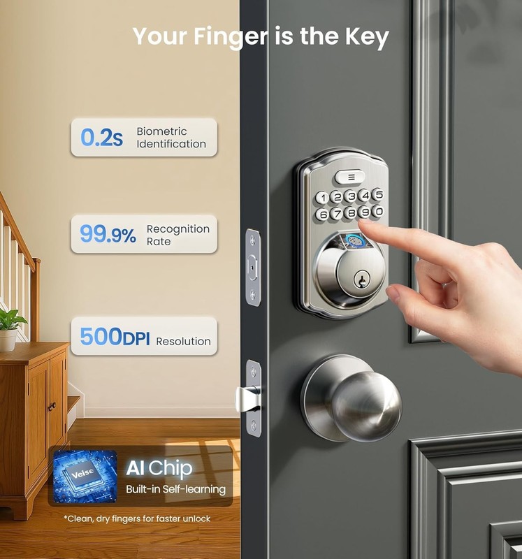 Smart Fingerprint Door Lock, Auto-Lock, Biometric Entry gallery