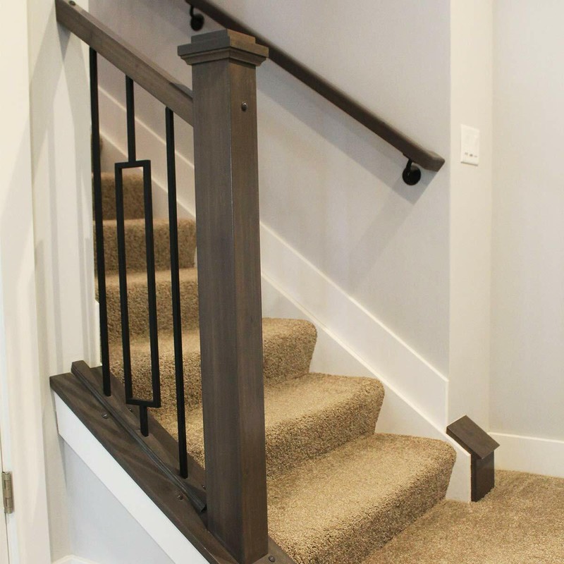 Contemporary Single Rectangle (5-PACK) Hollow Iron Metal Spindles (Satin Black) gallery