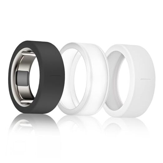 Silicone Ring Cover Compatible with Oura Ring S for 678910 Black+Clear+White gallery