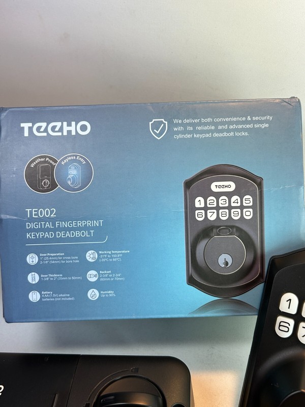 Teeho TE002 Matte Black Keyless Entry Digital Fingerprint Keypad Deadbolt Parts gallery