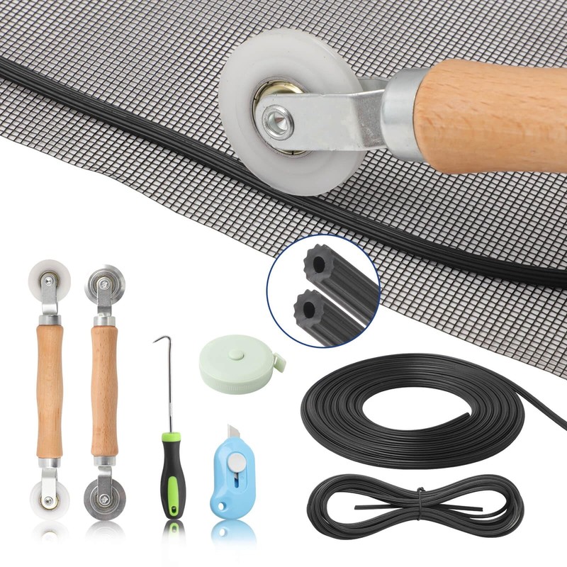 Window Screen Door Repair Kit Include Window Screens Mesh 48″x118″ with All Tool