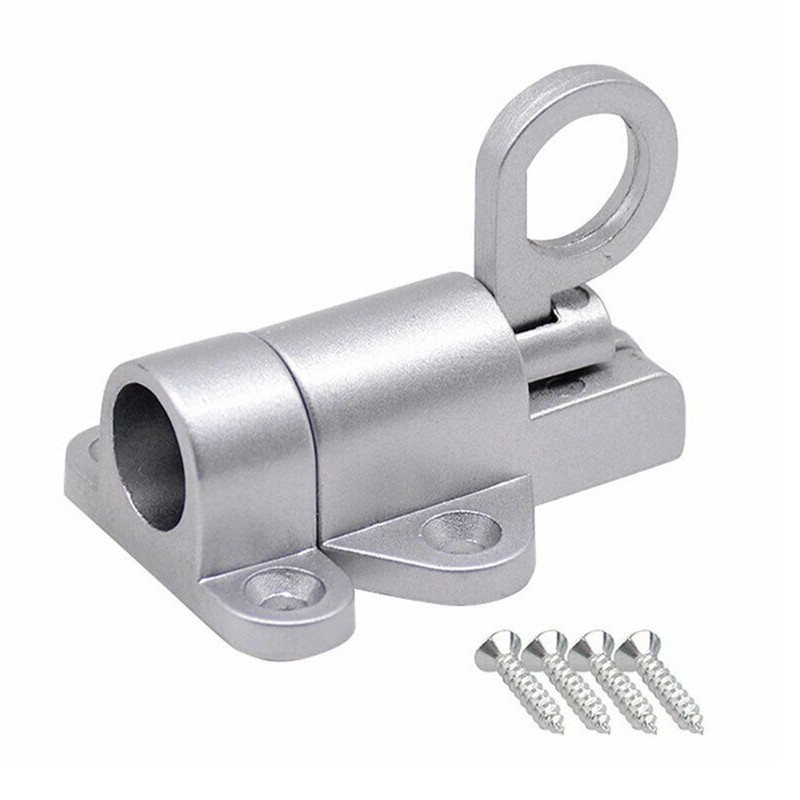 Silver Alloy Security Automatic Window Gate Lock Spring Bounce Door Bolt gallery
