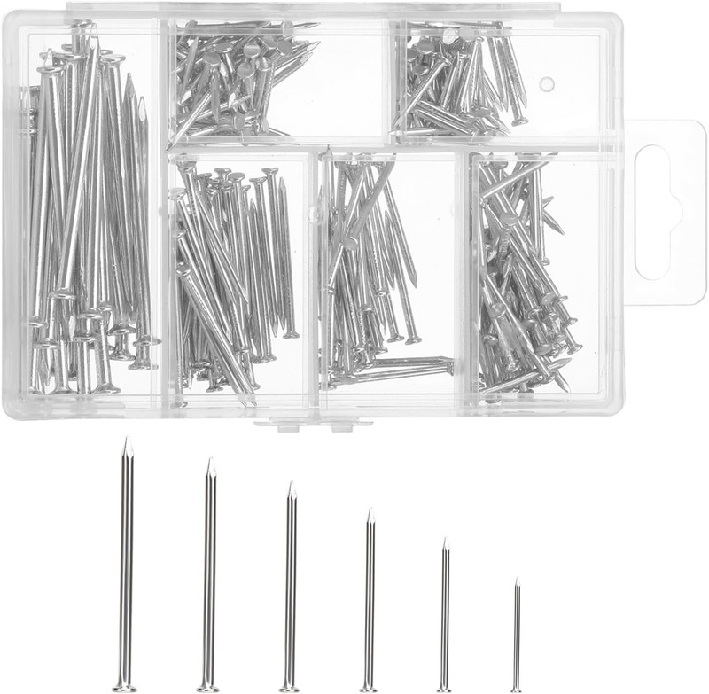 Hardware Nails Assortment Kit Wall Nails 4 Sizes Small Nails for Hanging