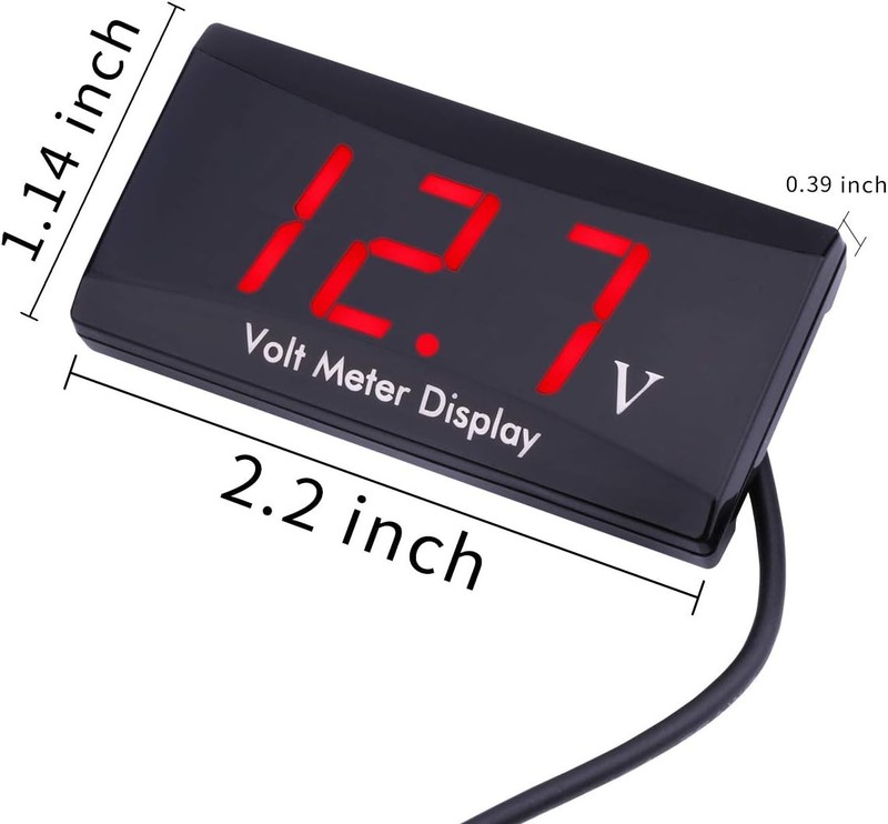 12V Car Digital Volteter - LED Display Voltage Volt Meter Gauge for Car Motorcy gallery