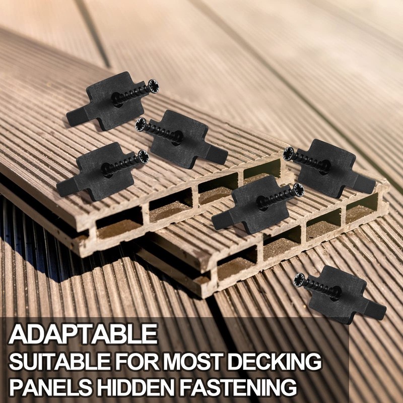 500 Pack Hidden Fasteners Nylon T Clips Decking Composite Metal Screws gallery