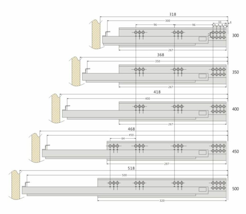SILVERLINE Undermount Drawer Slide Full Extension 75 LB Soft Closing 10 Pairs gallery