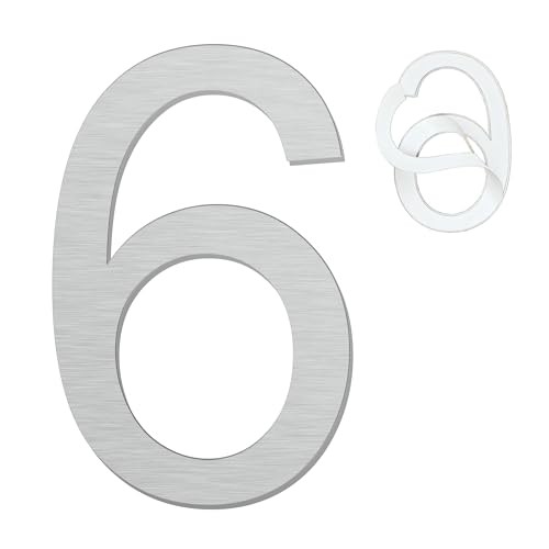 Self Adhesive House Numbers - 6 Inch Stainless Steel Door 152mm Silver 6/9 gallery
