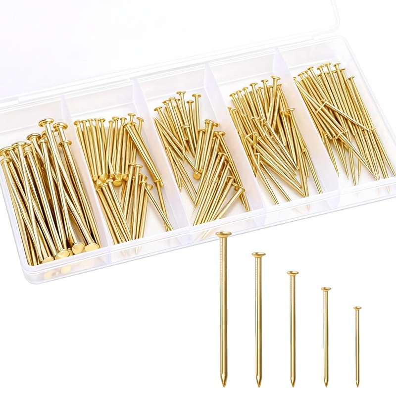 Hardware Nails Assortment Kit Small Nails for Picture Hanging 5 Sizes Finishing