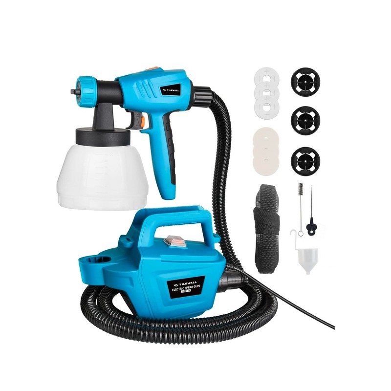 Tilswall Paint Sprayer, 800W HVLP 1200ML/Min Electric Spray Paint Gun, NEW