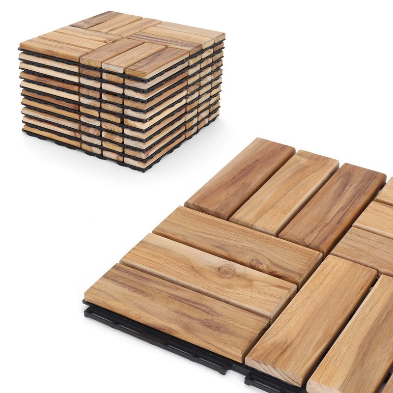 3rd Street Inn Deck Tiles – Interlocking Teak Patio Tiles – Teak