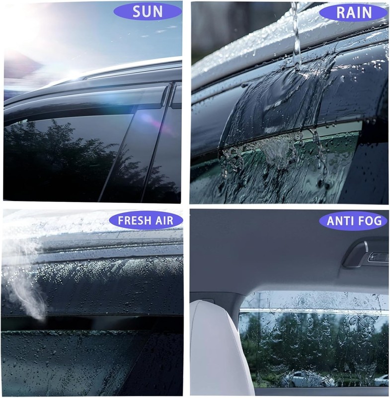 Extra Durable Tape On Window Visors Rain Guards Shade for 2016-2021 Hyundai T... gallery