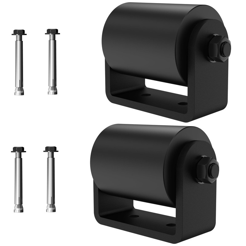 2Pack Slide Gate Guide Roller with C Post Welded Bracket，3" Hard Nylon Slidin...