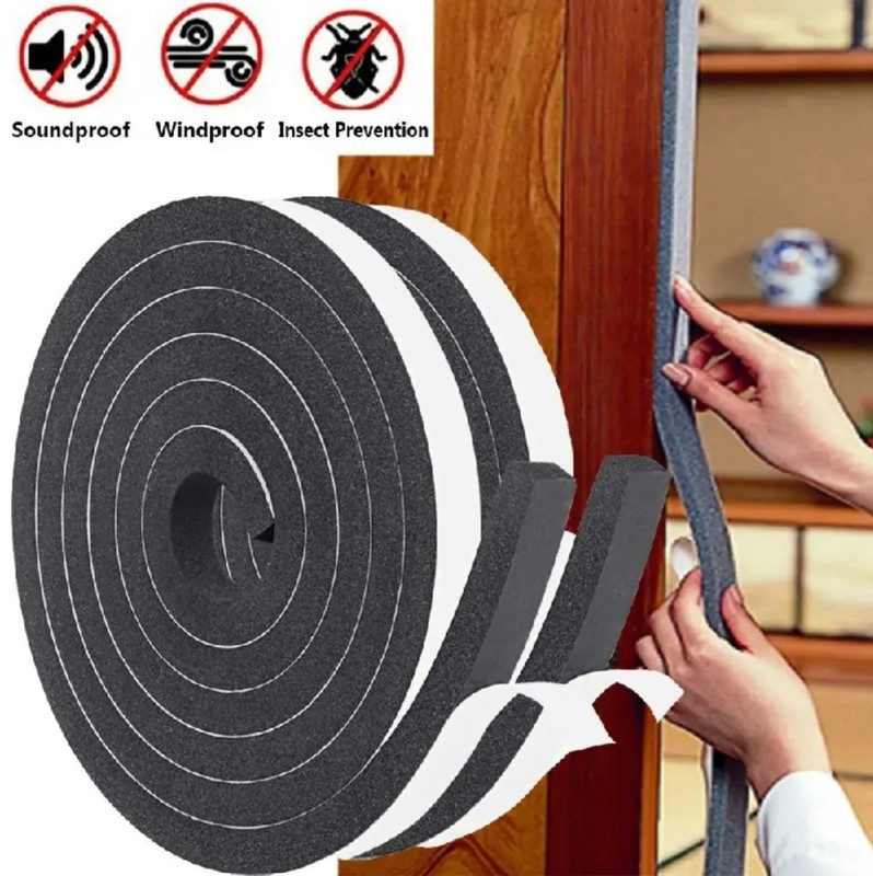 1pc 4m Foam Window Door Sealing Strip Weatherproof Soundproof Dustproof Tape