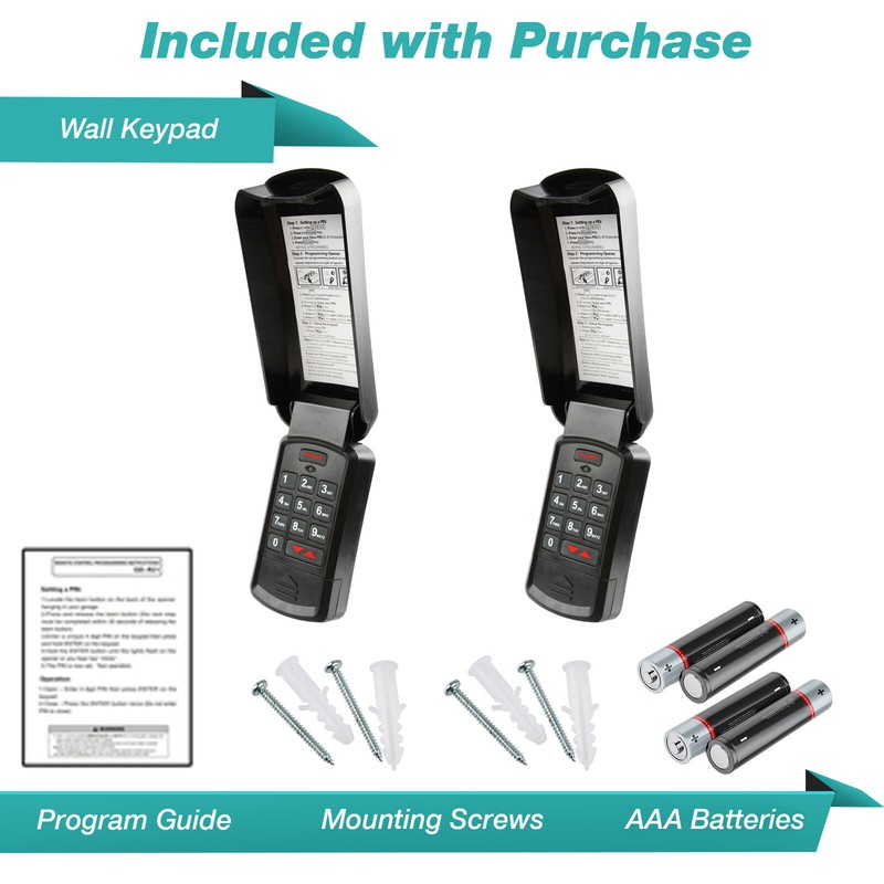 2 For Genie Garage Door Opener Remote Wireless Keypad 37224R GWKPD-BL Black