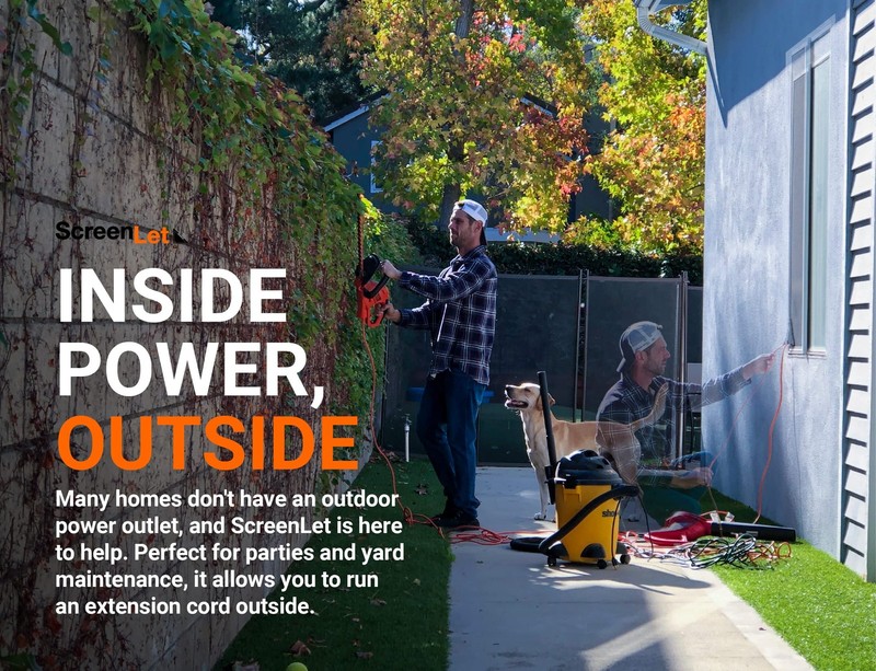 Window Screen Pass Through Attachment - Bring Inside Power Outside, Easily - ... gallery