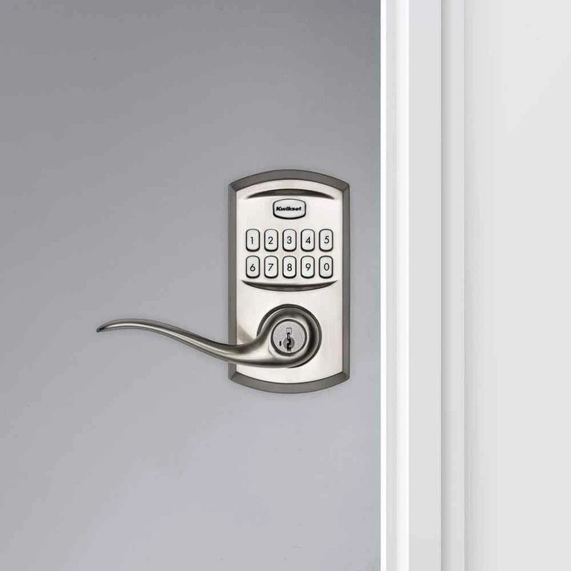 Kwikset SmartCode 917 Satin Nickel Keypad Electronic Single-Cylinder Tustin Door gallery