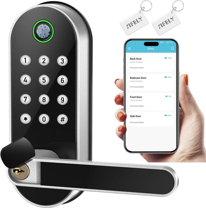 Keyless-Entry Fingerprint Smart Door Lock: Digital Electronic Lock with Code…