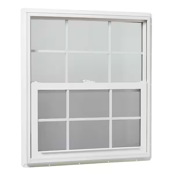 32 In. X 36 In. White Double-Pane Insulated Glass Vinyl Single Hung Window with gallery