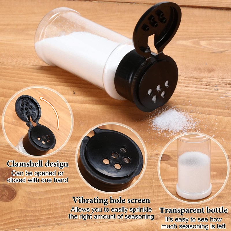 Amyhill 100 Pcs Plastic Spice Jars 100ml / 3.3oz w/ Shaker Lids gallery