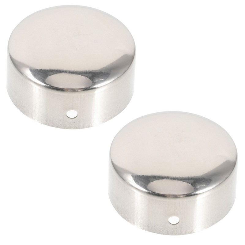 2 Pcs Stainless Steel Handrail End Caps Metal Tube Plugs for Round Tubing gallery