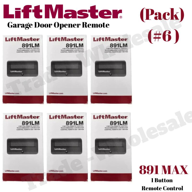 6 Pack 891LM LiftMaster 1 Button Remote Control Garage Opener Security+2.0