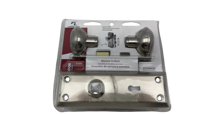Prime-Line Mortise Keyed Lock Set with Satin Nickel Knob E 2330 New gallery