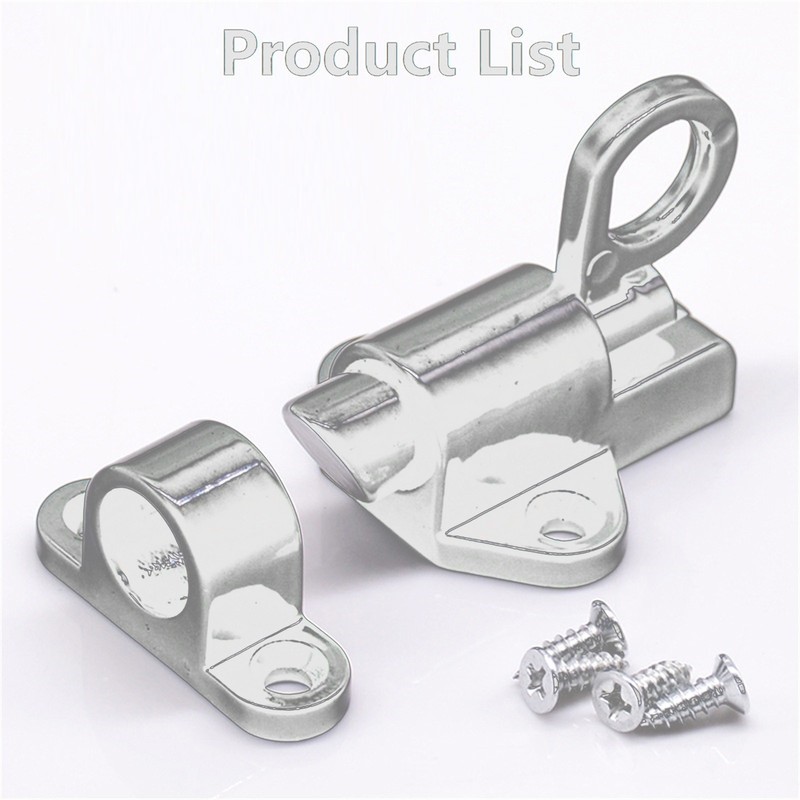 Silver Alloy Security Automatic Window Gate Lock Spring Bounce Door Bolt gallery
