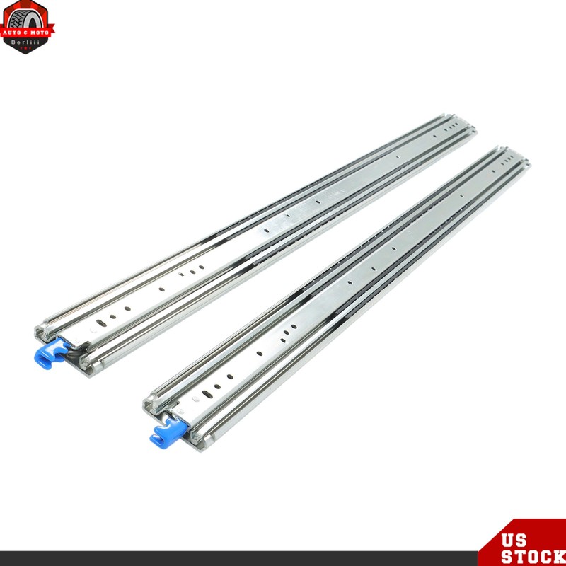 1 Pair 48 Inch Locking Drawer Slides Full Extension & Lock 500 lbs Load Capacity gallery