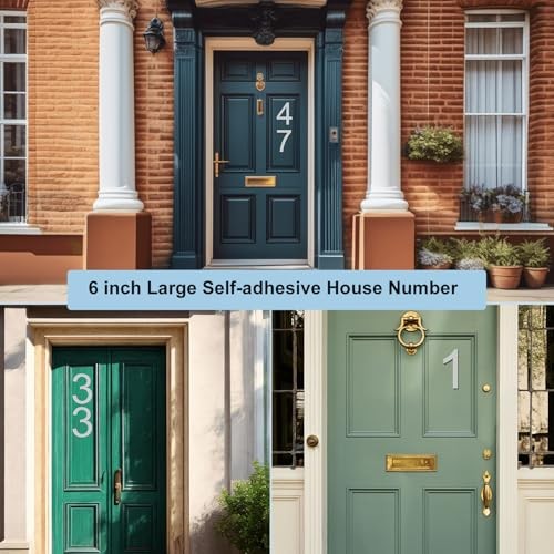 Self Adhesive House Numbers - 6 Inch Stainless Steel Door 152mm Silver 6/9 gallery