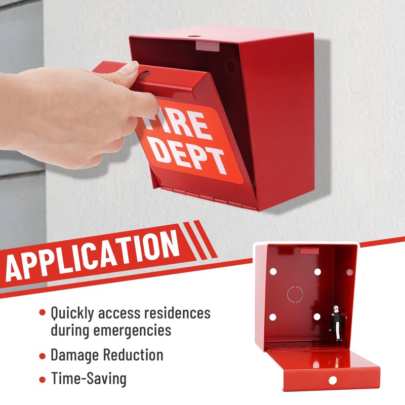 1X Fire Department Lock Box With Lock Hole Alloy Steel ‎Home Office Wall Mounted gallery