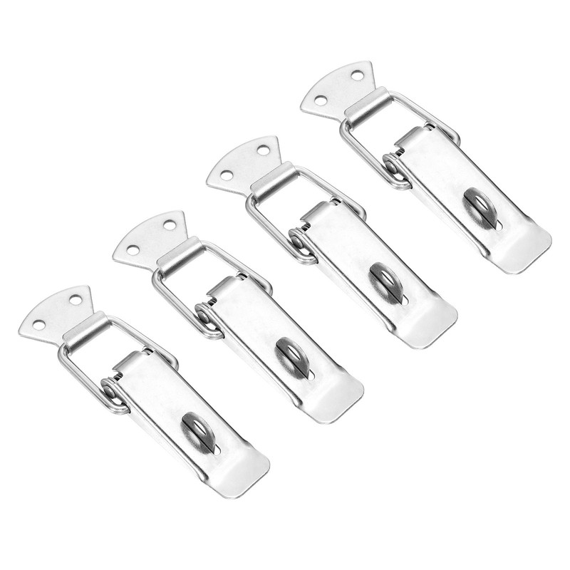 4 Pcs 1.26 Inch Cold-rolled Steel Spring Loaded Toggle Latch with Lock, Silver