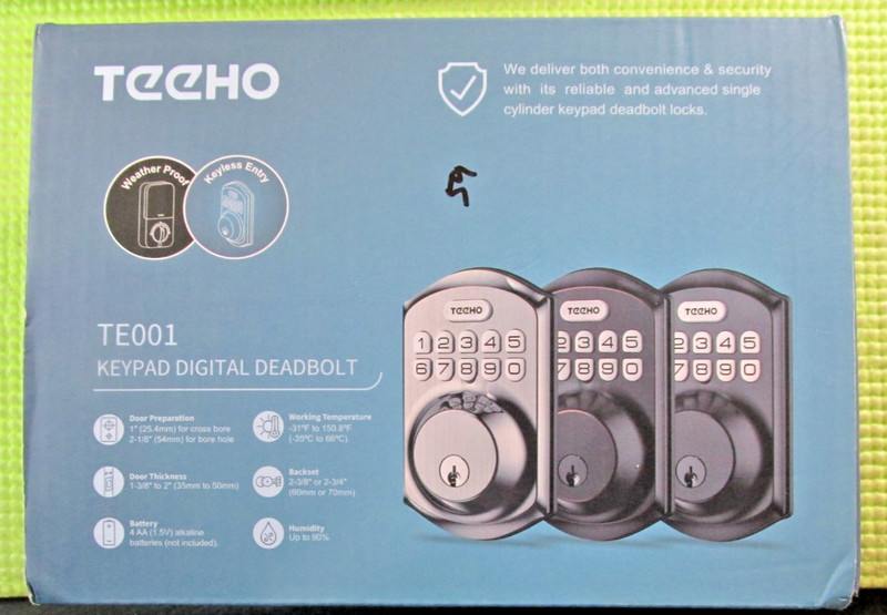NEW – TEEHO TE001 Keypad Digital Deadbolt Metallic Black T-78