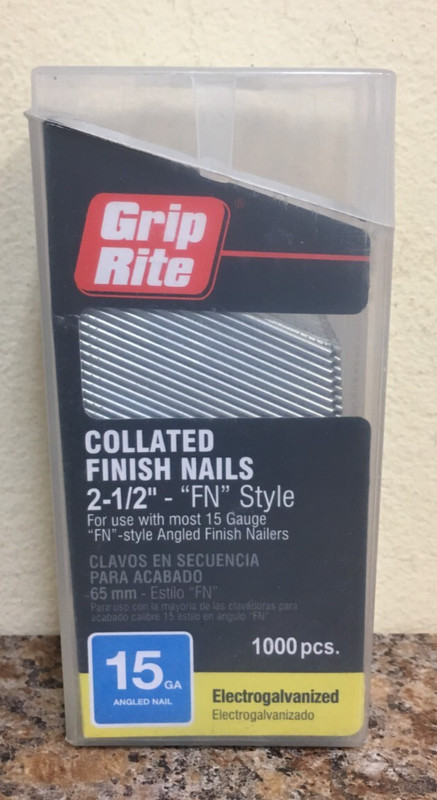 Grip-Rite GRFN1540M 2-1/2” x 15GA Angled Strip Electrogalvanized Finish Nails