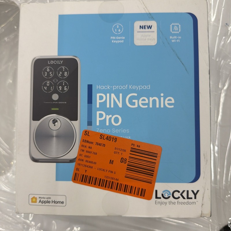 Lockly Pin Genie Pro Deadbolt Smart Lock – Zeno Series – Satin Nickel **NEW**