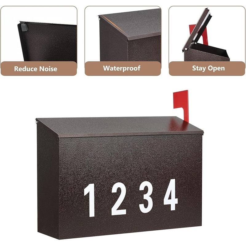 Durable Wall Mount Mailbox W/ Lockable Design Large Capacity Easy Installation gallery