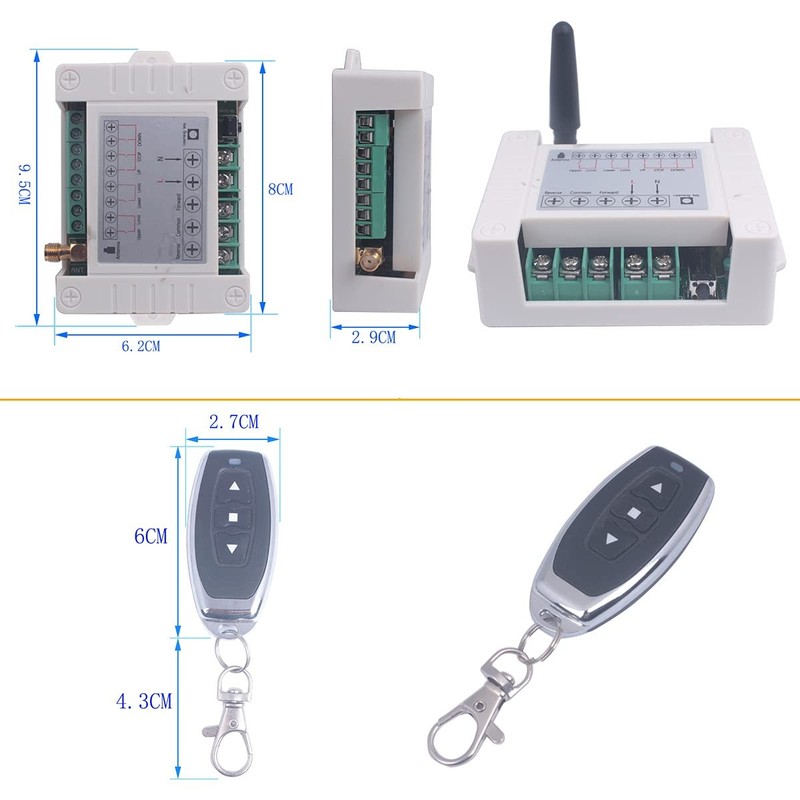 AC 2 Channel Motor Forward Reverse Remote Switch Fits 85V/110V/120V/220V/250V gallery
