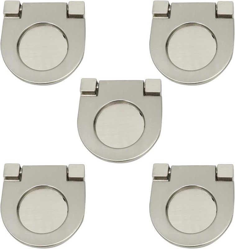 XMHF Cupboard Drawer Flush Mount Pull Ring Handle Knob A527 4pcs, Silvery