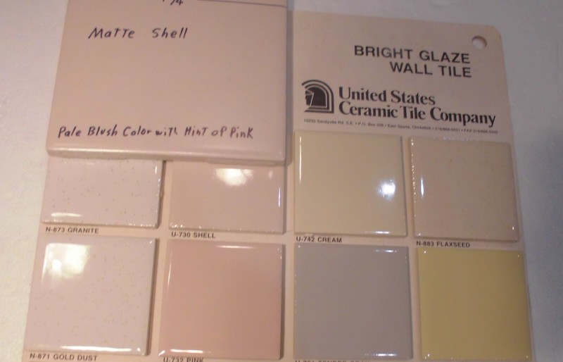 1 pc. Matte Shell: Ceramic Tile by United States Co. light tan +hint of Pink gallery