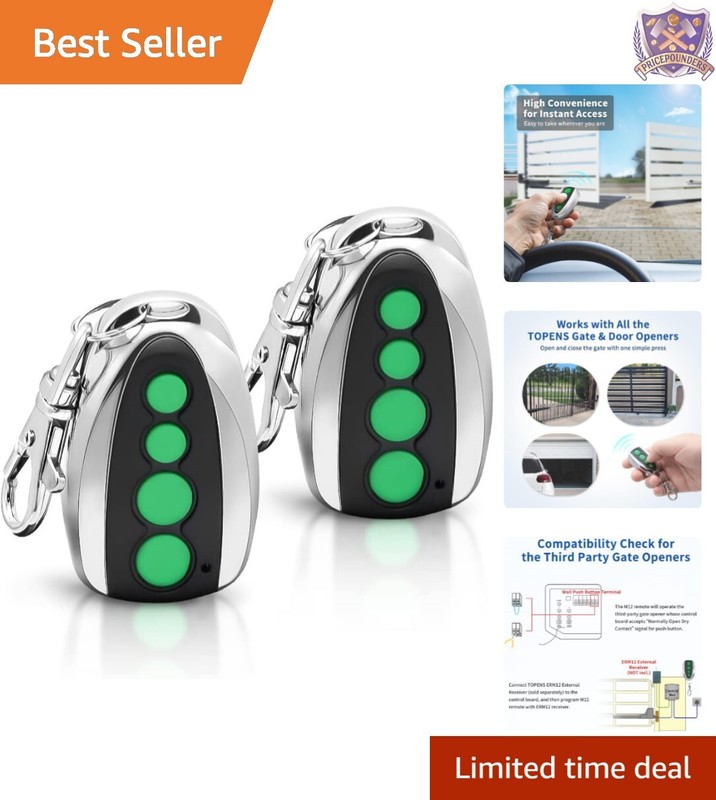 Secure Your Home with M12 Remote Control for Swing & Sliding Gates – 2-Pack