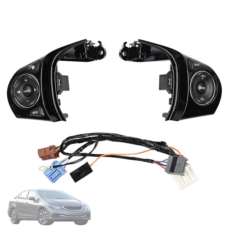 Pair Steering Wheel Audio Control Switch Button Compatible with Honda Civic 2012
