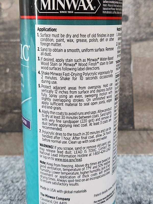 Minwax Water Based Polycrylic Protective Finish Spray Clear Satin 11.5 Oz gallery