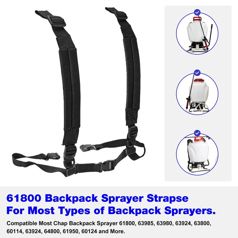BZTT Backpack Sprayer Straps Replacement Solo Small, Black gallery