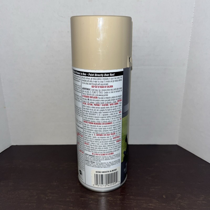 (1) NEW Hammerite Rust Cap Paint & Primer Spray Paint #42200 Smooth Almond 12 oz gallery