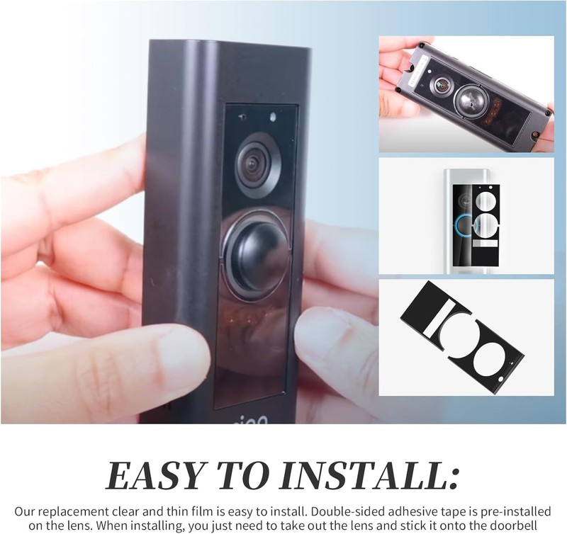 Replacement Screen Protector Fits Ring Doorbell Pro Older Version 1PCS Black gallery
