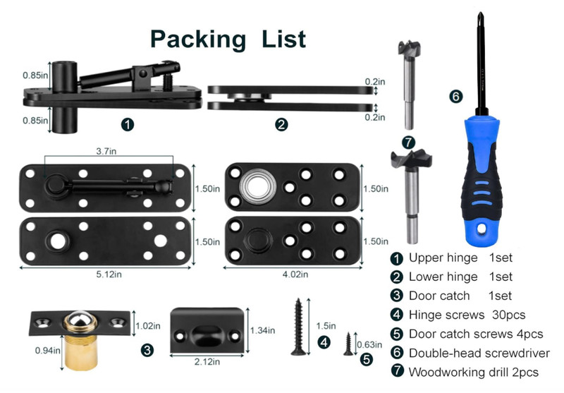 Thicker Hidden Door Hinge,570LBS Load-Bearing Heavy Duty Pivot Door Hinges,Bl... gallery