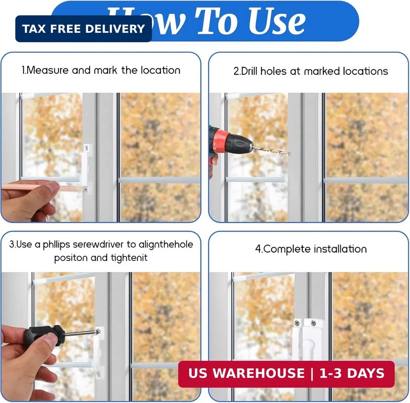 2 Pack Window Sash Locks Window Latches Replacement Cam Action White Window-Lock gallery
