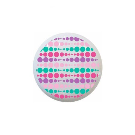 Patterned Circles Pink Purple Turquoise on 1.5″ DECORATIVE Glossy CERAMIC KNOBS