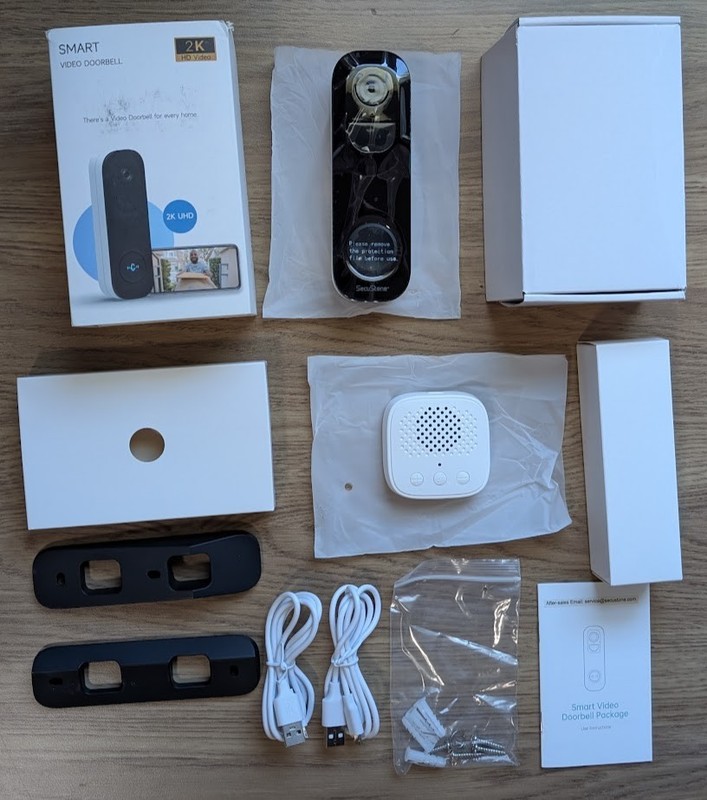NEW Smart Video Doorbell 2K HD UHD Wireless Two-Way Audio Google Apple Google